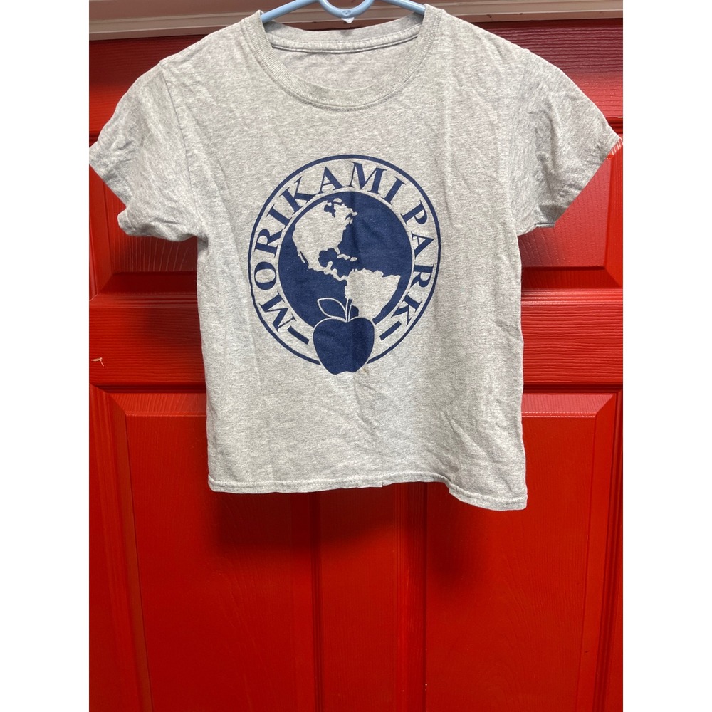 Morikami Park Florida Graphic T-Shirt Heather Gray Navy Blue Logo Souvenir Tee